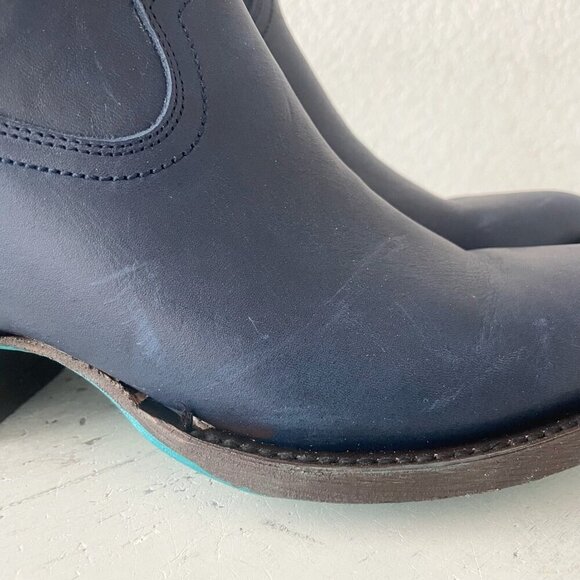 Lane PLAIN JANE Womens Cowboy Bootie 9 Midnight Navy Western Cowgirl Ankle Boot - Picture 3 of 14